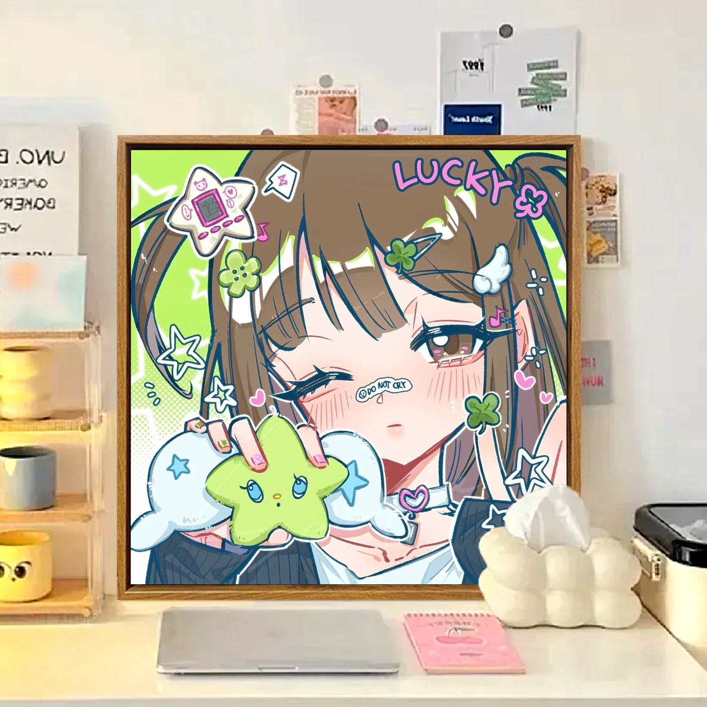 星星diy数字油画丙烯手绘填充