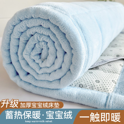 加厚牛奶绒褥子床垫上面铺的软垫
