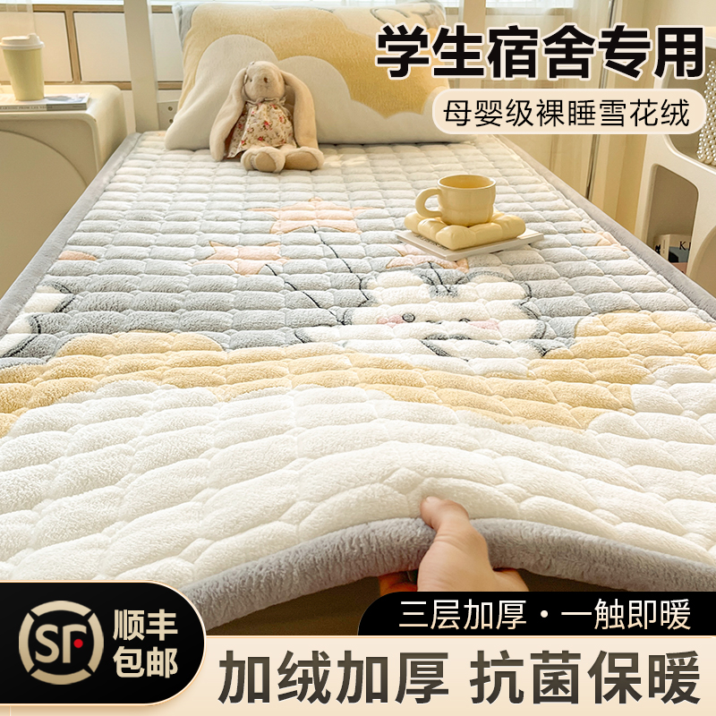 牛奶绒90x190cm宿舍床垫毛毯铺床