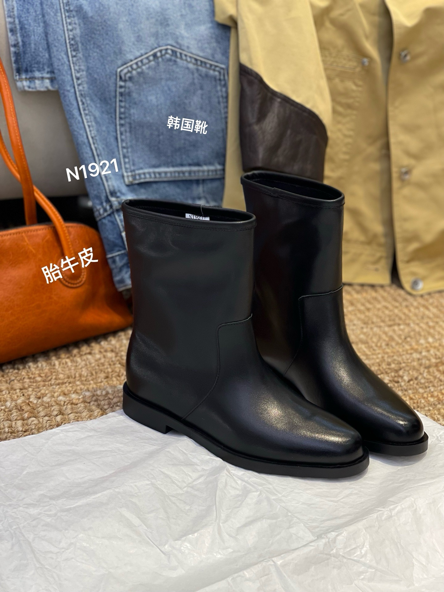 魔都世家～胎牛皮复古马丁靴女2025新款韩版百搭休闲时髦机车短靴