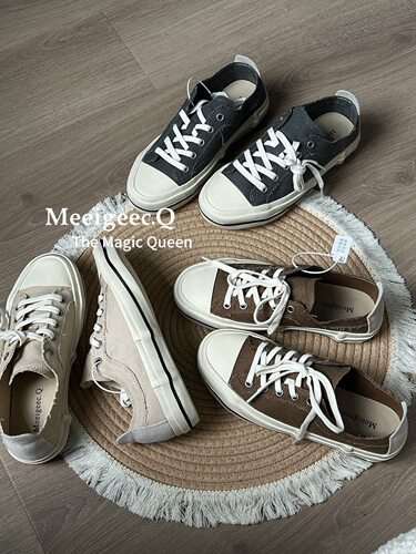 MEEIGEEC.Q韩版厚底休闲运动板鞋女2026新款百搭透气舒适帆布鞋潮