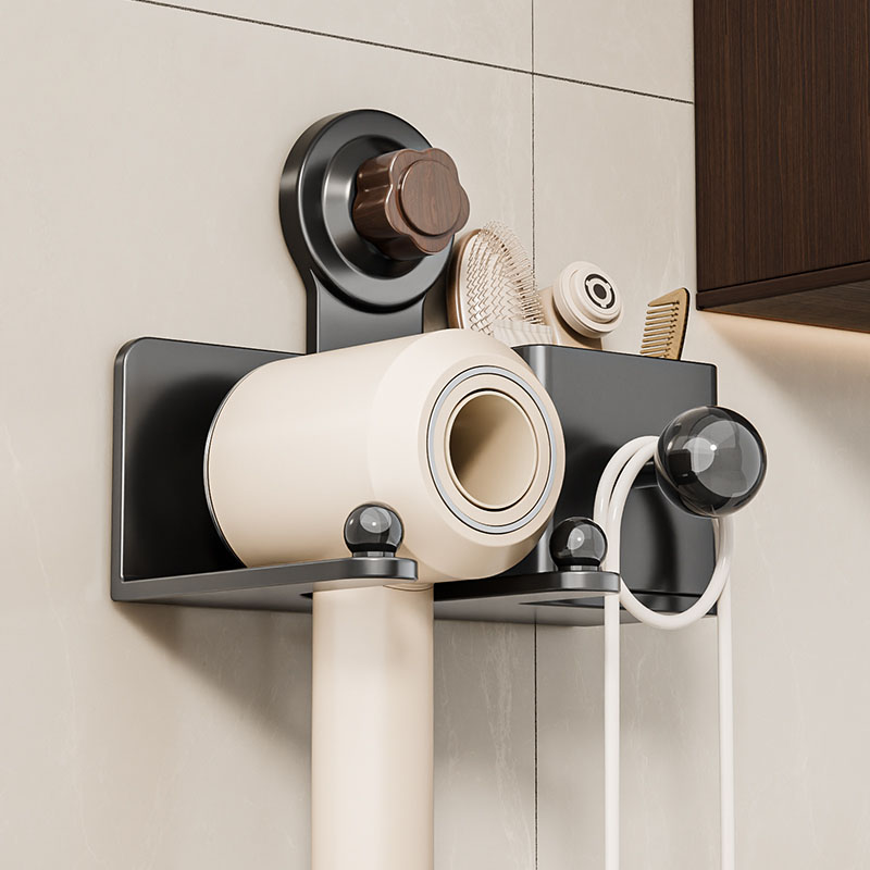 吸盘电吹风机支架子壁挂免打孔卫生间浴室风筒懒人放置物收纳架