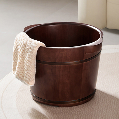 木质足浴桶泡脚桶木桶家用洗脚桶按摩冬天养生带盖实木洗脚盆木盆