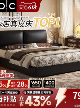 政府补贴DDC意式极简设计师大黑牛真皮床2026新款简约主卧双人床