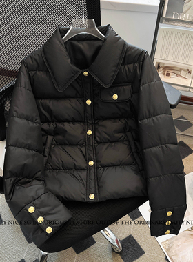 秋冬新款洋气小香风气质娃娃领单排暗扣显瘦短款小棉服外套女棉袄