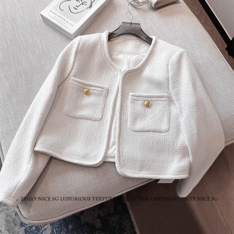 简约经典百搭洋气短款无扣小外套