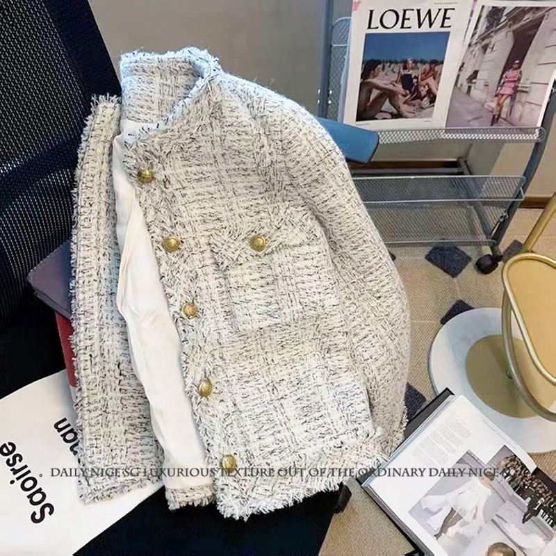 2025春秋新款小香风洋气毛毛边遮肉显瘦显白长袖短款小外套女外搭