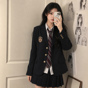 新款春秋季洋气百搭单排扣学院风长袖显瘦小西装外套女士西服外搭