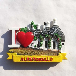 世界文化遗产意大利Bari省Apulia阿尔利石屋旅游纪念品冰箱贴手信