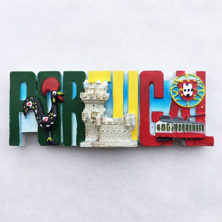 葡萄牙地理标志旅游纪念品创意字母磁力贴冰箱贴 装饰收藏伴手礼