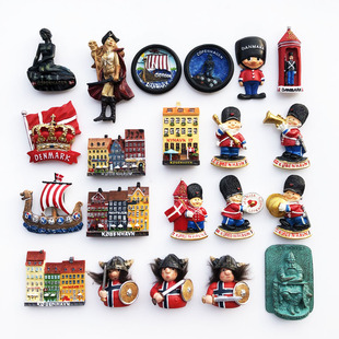 北欧丹麦创意人文风景旅游纪念装饰工艺礼品 哥本哈根磁性冰箱贴