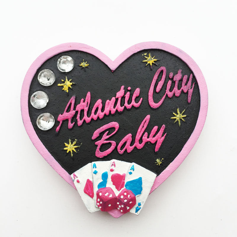 美国新泽西州赌城大西洋城旅游纪念工艺品磁力贴冰箱贴收藏伴手礼