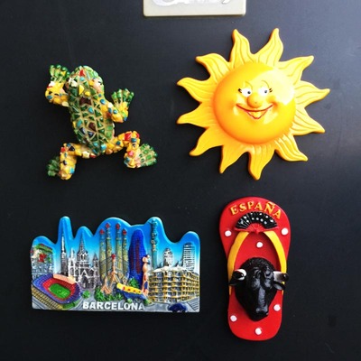 西班牙巴塞罗那彩绘磁性冰箱贴