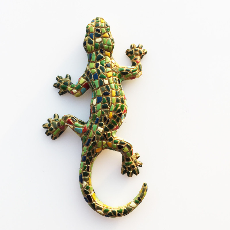 西班牙巴塞罗那旅游纪念立体马赛克蜥蜴工艺品装饰摆件磁铁冰箱贴