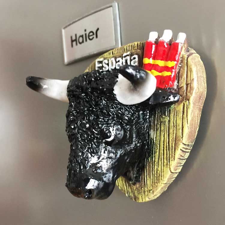 西班牙原单旅游纪念品立体斗牛头磁贴冰箱贴创意装饰品伴手礼特价
