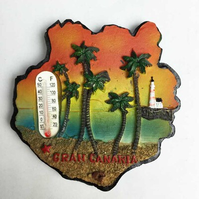 西班牙旅游纪念磁铁冰箱贴 大加那利岛Gran Canaria温度计伴手礼