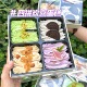 网红四喜盒子四拼甜品包装 欢喜小蛋糕打包盒高档四格雪媚娘盒纸盒