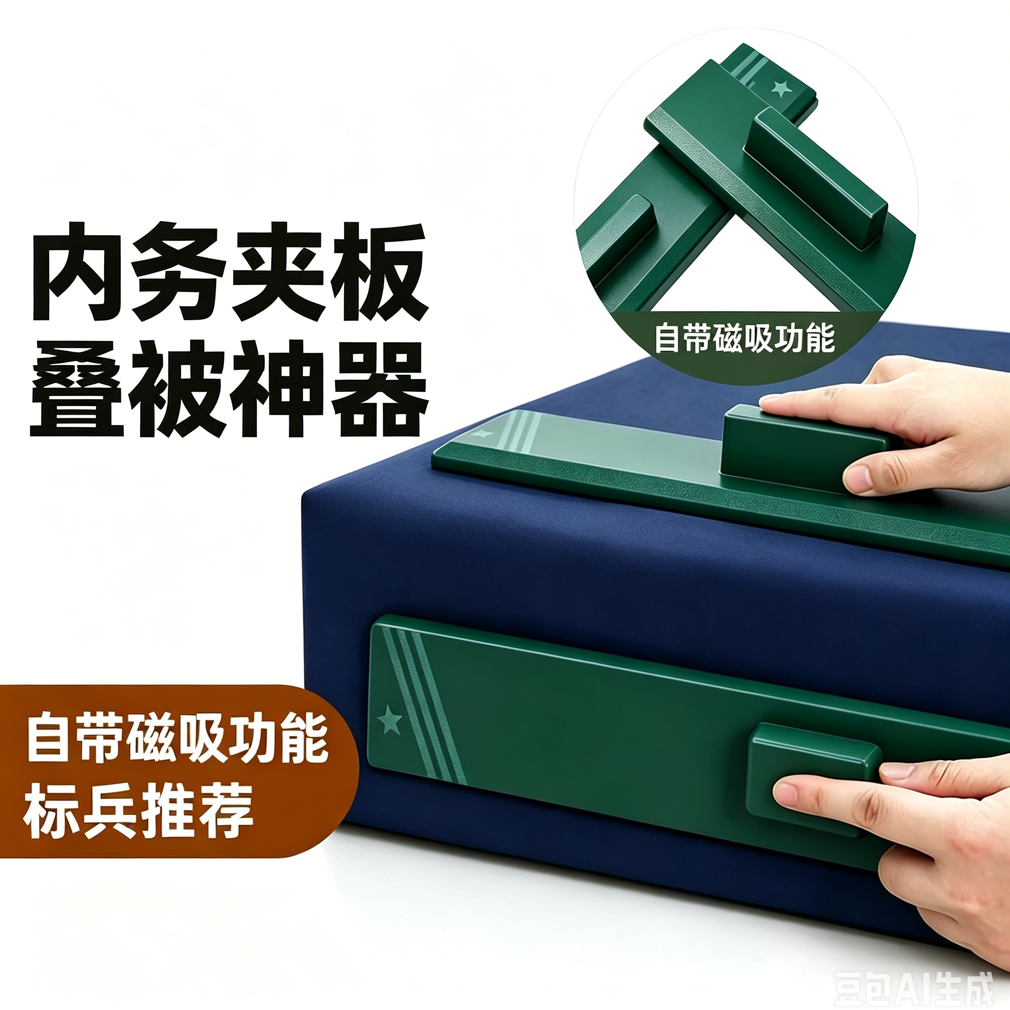 新款磁吸式叠被子板新款塑料被子豆腐块内务夹板叠被神器