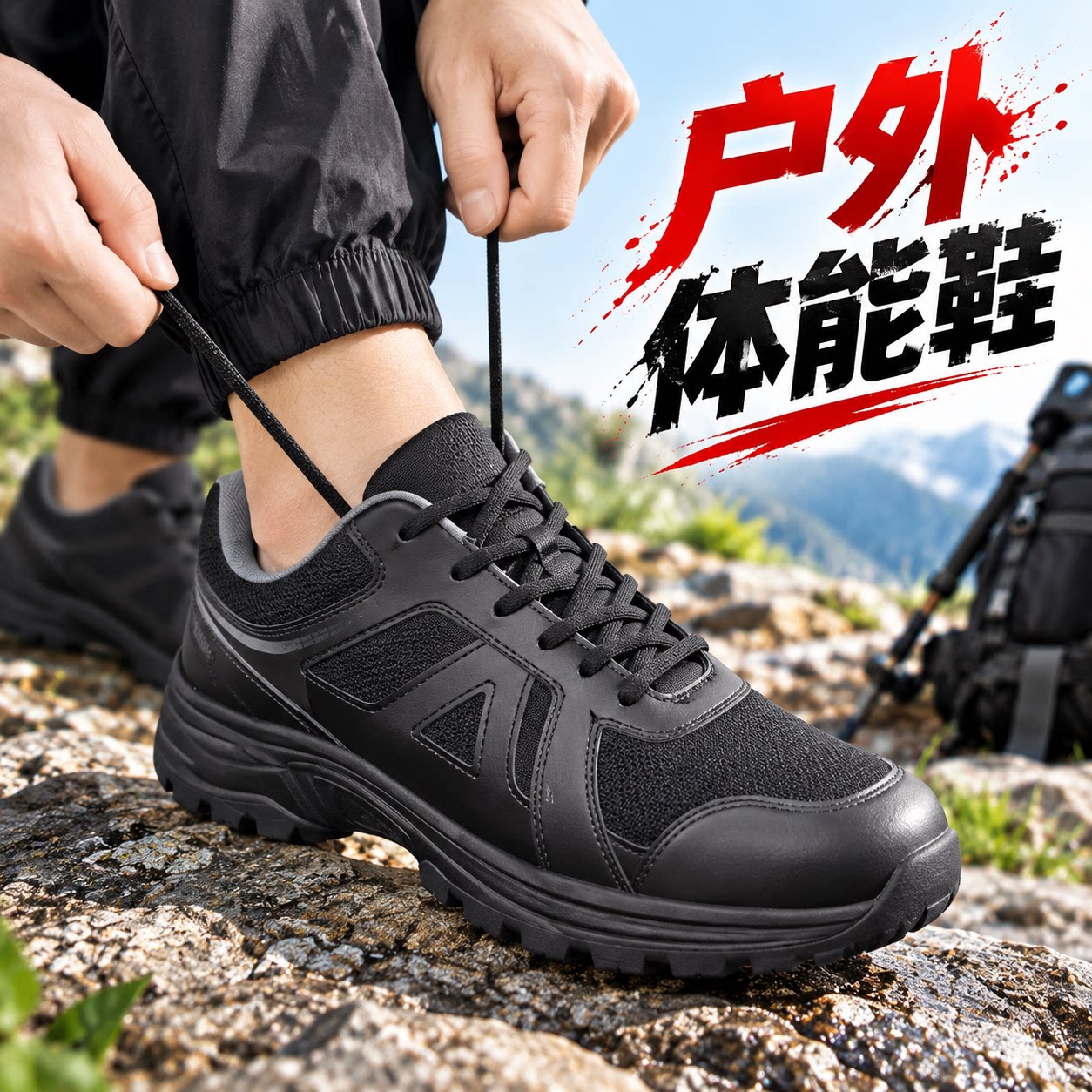 正品新式作训鞋男军人黑色跑步鞋春秋胶鞋体能运动跑鞋消防训练鞋