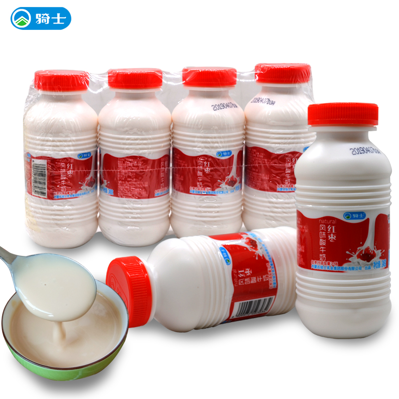 骑士酸奶红枣酸牛奶228g*12小罐瓶装浓香低温内蒙好喝的酸奶整箱