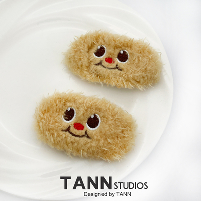 可爱毛绒小熊发夹女侧边刘海夹子