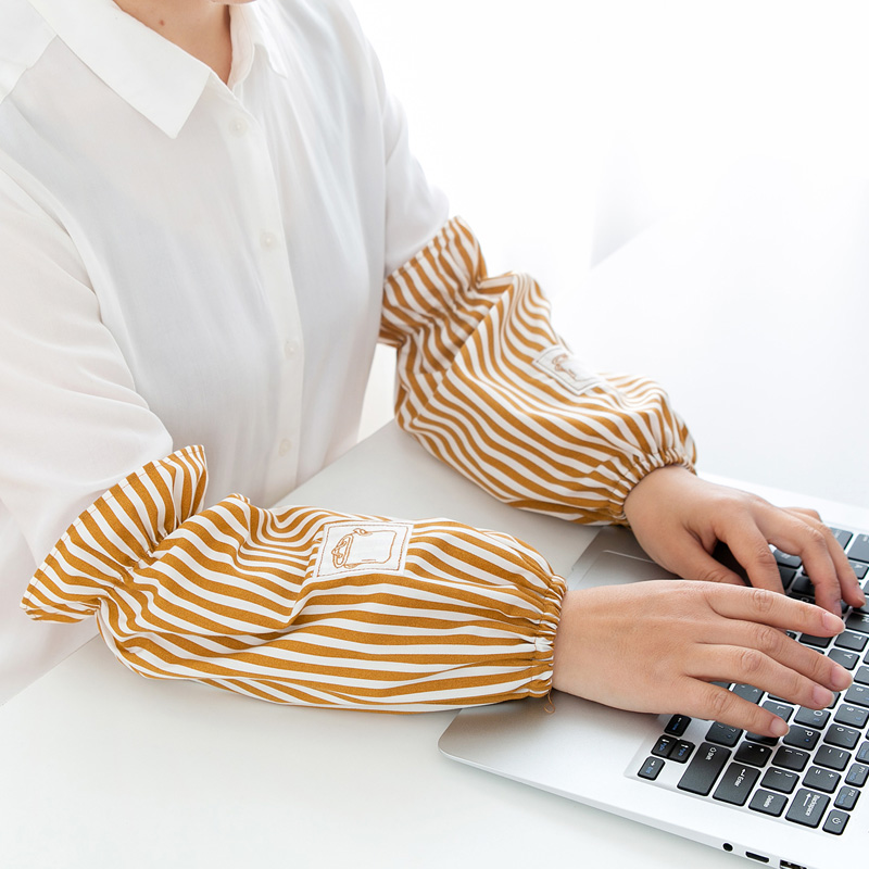 条纹袖套夏季女男士工作棉布的袖头防晒防污防脏劳保套袖厨房神器