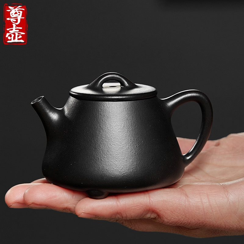 宜兴黑泥紫砂壶纯全手工球孔小品高石瓢茶壶单人单壶家用功夫茶具