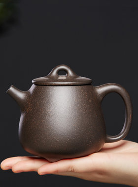 宜兴纯全手工紫砂壶原矿黑金砂高石瓢名家泡茶壶家用陶瓷功夫茶具