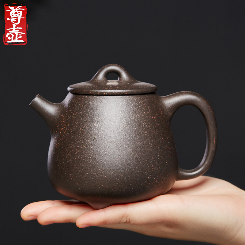 宜兴纯全手工紫砂壶原矿黑金砂高石瓢名家泡茶壶家用陶瓷功夫茶具