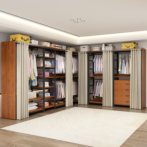 法式轻奢成人简约复古开放式衣柜