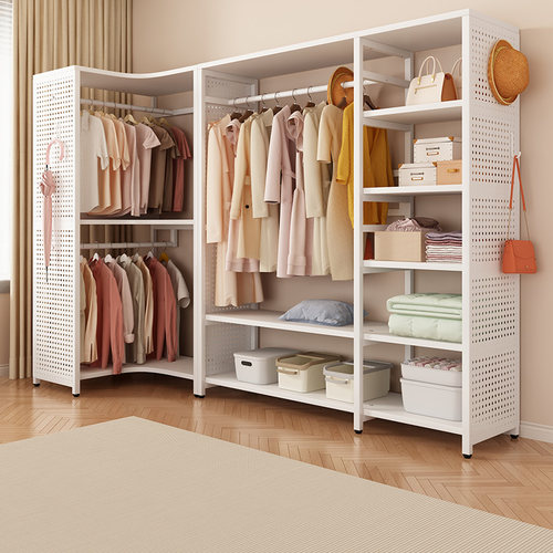 转角衣帽架洞洞板金属挂衣架子