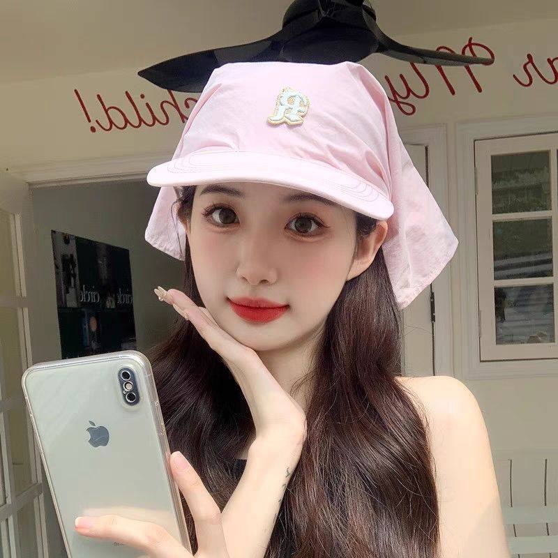 Jennie款速干头巾绑带遮阳鸭舌帽粉色韩版潮露营字母刺绣可爱软妹