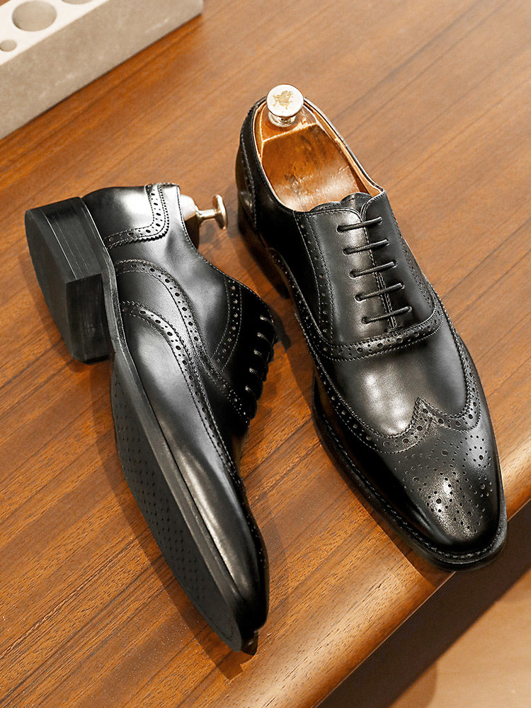 [THE SAME STYLE IN THE MALL] DESAY BROGUE MENS SHOES INCREASE IN HEIGHT BUSINESS DRESS LEATHER SHOES MENS CARVED GROOM WEDDING SHOES