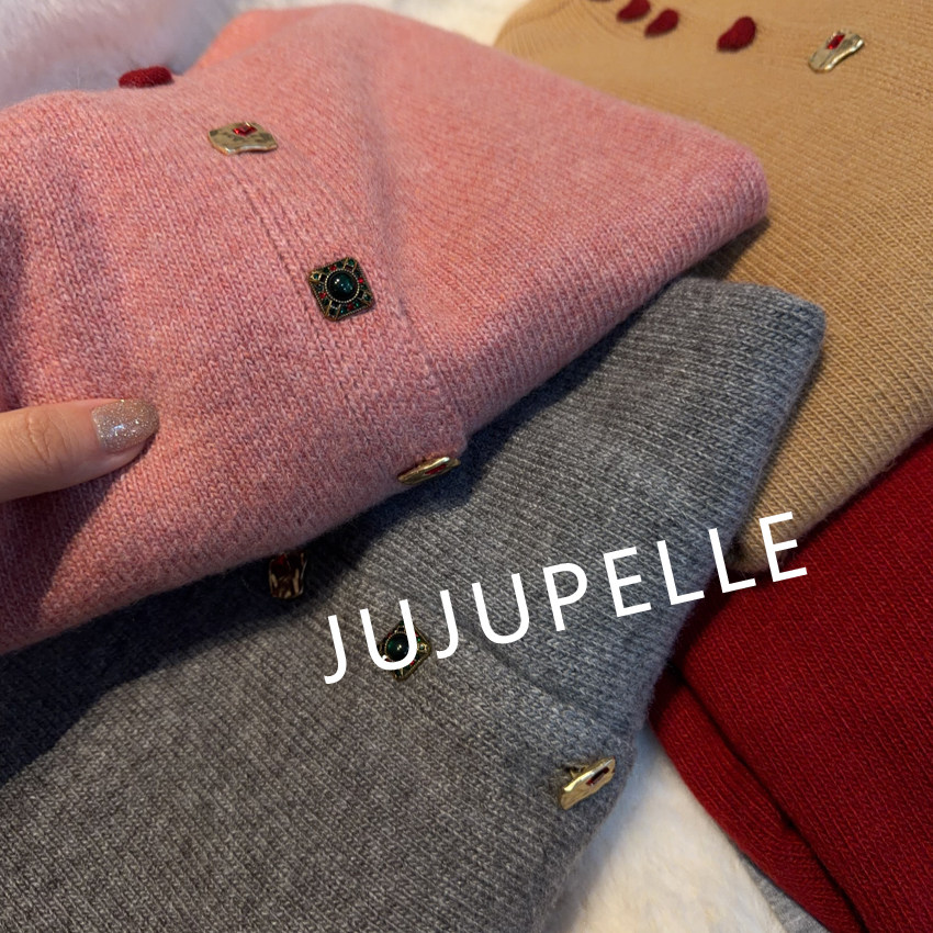 蜜熊绒+绵羊毛韩版彩色爱心扣半高领秋冬百搭女宽松显瘦针织开衫,女装/女士精品,毛针织衫,淘宝优惠券,粉丝福利购,淘宝优惠卷