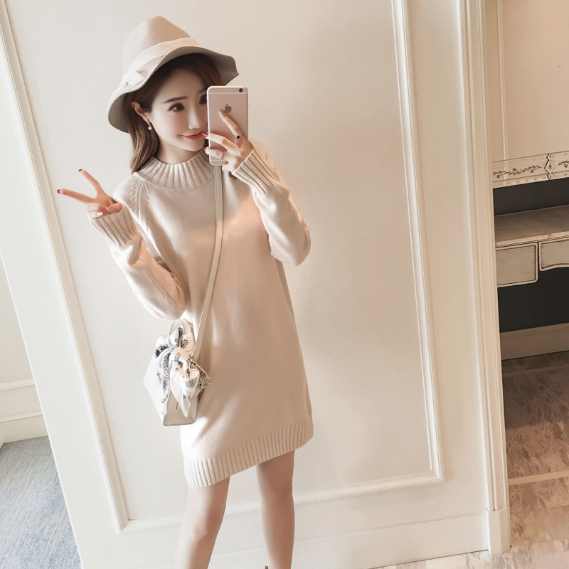 毛衣裙中长款套头内搭打底衫