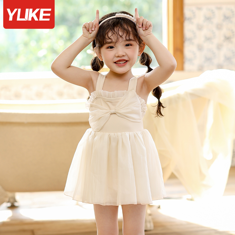 儿童泳衣女童小童2025新款连体宝宝婴幼儿温泉游泳衣女孩公主裙夏