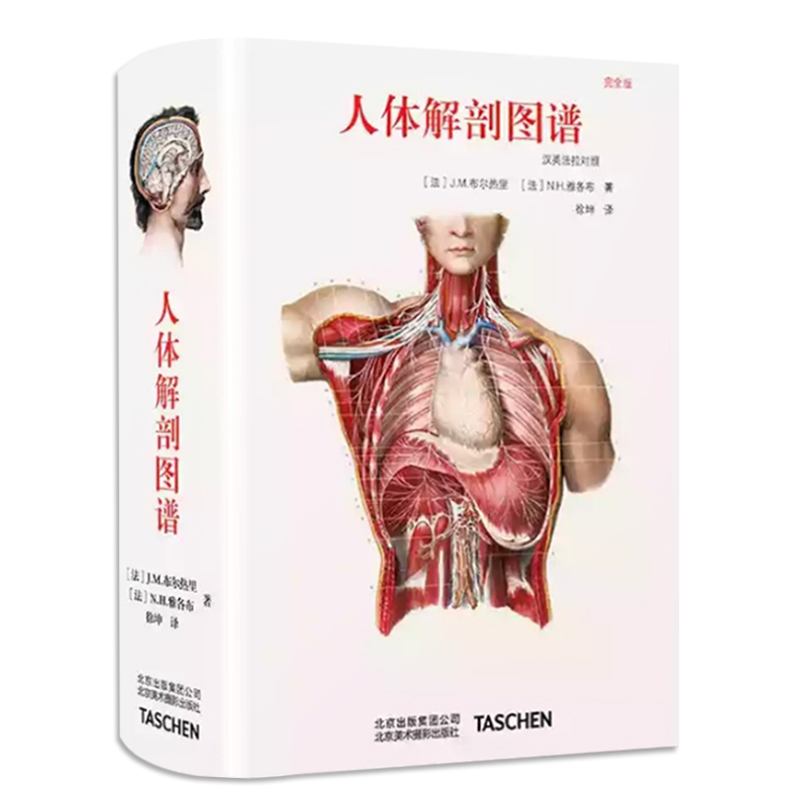中文版Taschen原版引进Altas of Human Anatomy人体解剖图谱 真人比例人体手绘手稿艺术画册700余幅彩色图谱