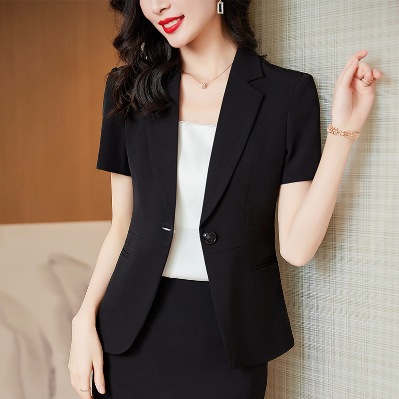薄款短袖西装外套女2026夏季新款职业面试正装套装酒店经理工作服