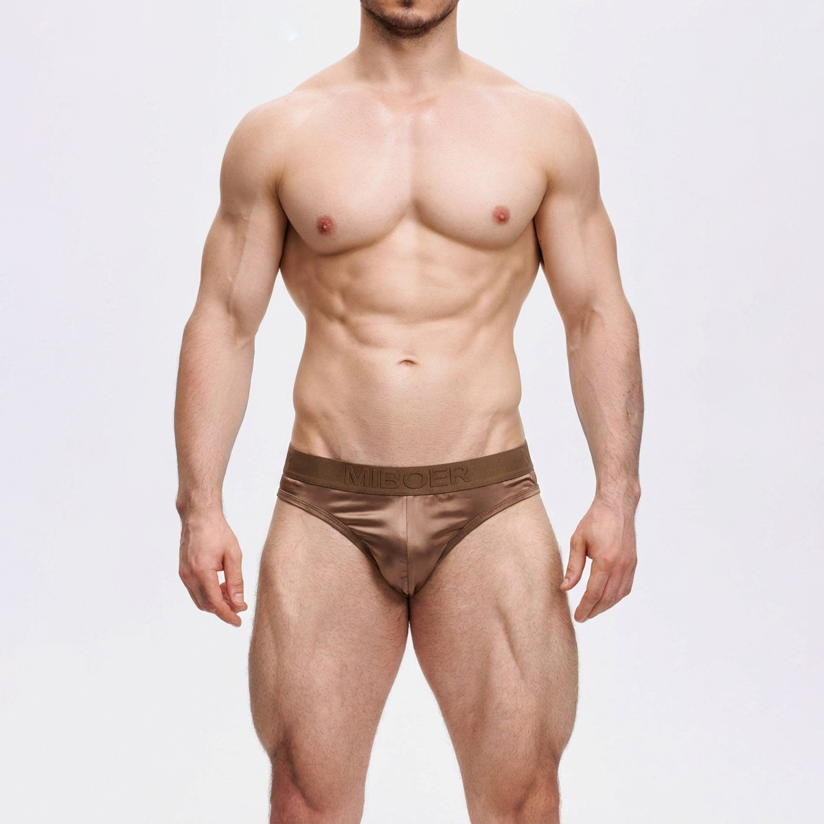 男士低腰光泽感丝滑修身三角内裤