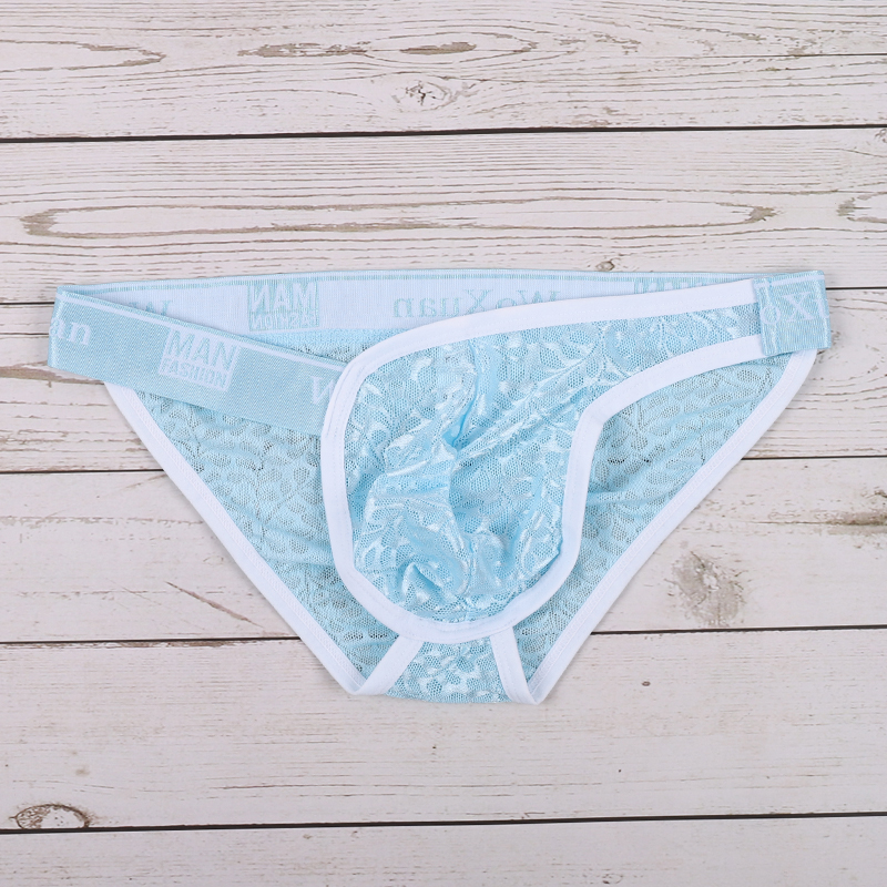 拼色蕾丝明筋半边性感透气男士