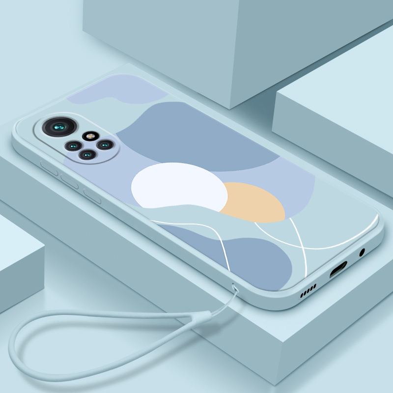 适用华为nova8手机壳新款液态硅胶个性创意nova8pro男女款直边全包防摔潮牌nova8se超薄简约手机软壳保护套