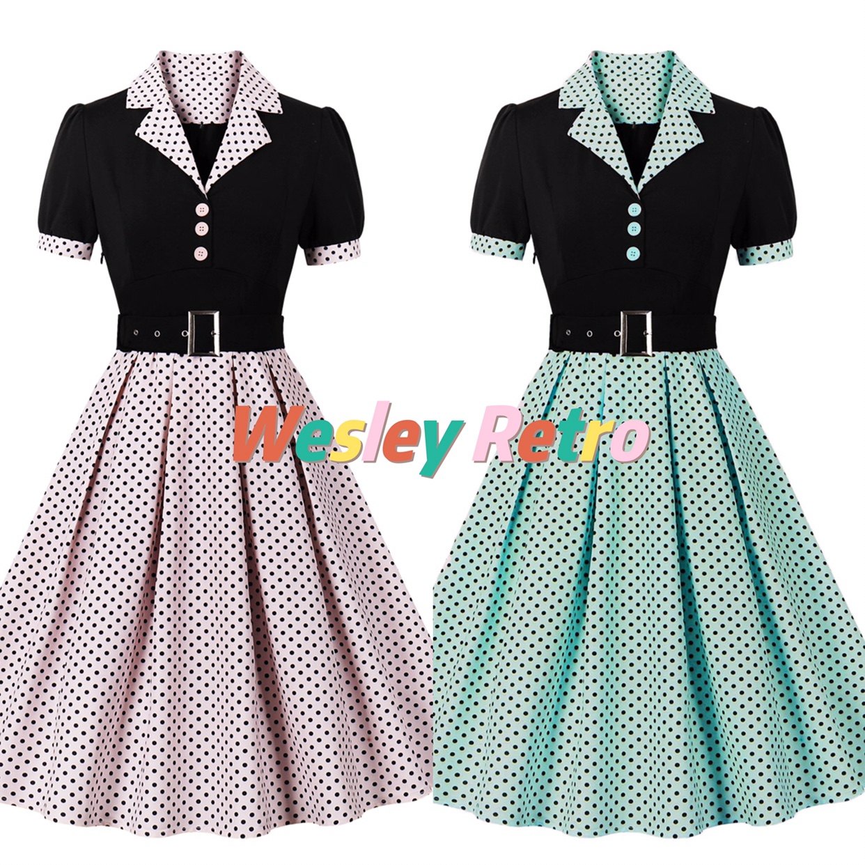 赫本风复古少女粉嫩无袖大摆裙