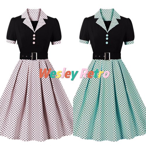 赫本风复古少女粉嫩无袖大摆裙