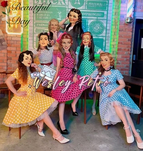 法式复古气质波点显瘦港风年代感度假女装舞蹈写真表演大摆连衣裙