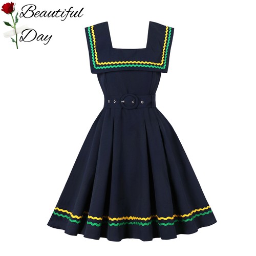 赫本气质复古无袖女装纯色织帶优雅法式年代感表演收腰大摆连衣裙