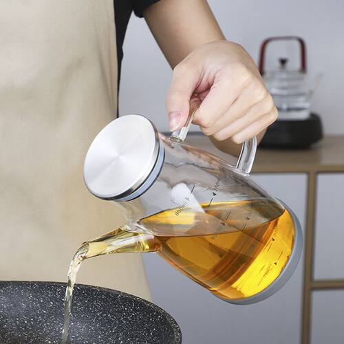 高硼硅玻璃油壶厨房家用不挂油2025新款酱油醋调料瓶不锈钢装油罐