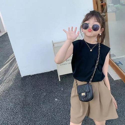 女童装夏季纯棉无袖儿童坎肩背心