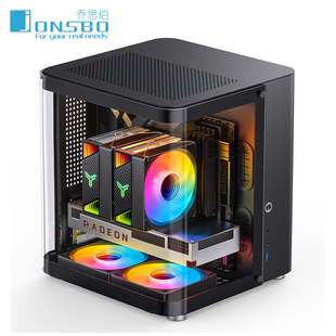 JONSBO乔思伯TK1星舰舱MATX台式机铝合金240水冷海景房鱼缸小机箱