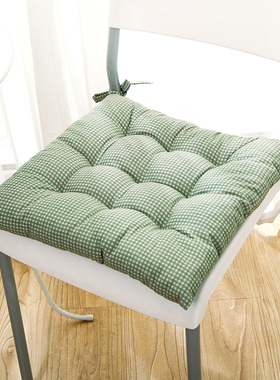清新田园绿色小格加厚坐垫椅垫汽车办公室学生屁垫座垫子汽车冬季