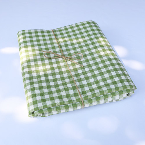 田园清新学生格子棉麻桌布